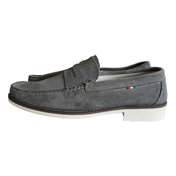 L\' Artigiano Sorrentino Loafers Boat Shos Men Sz 11 Shoes Gray Suede Made Italy main image 12